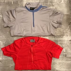 2 Athleta & Mountain Hardwear 1/4 Zip Cycling Jersey Short Sleeve Tops Sz S
